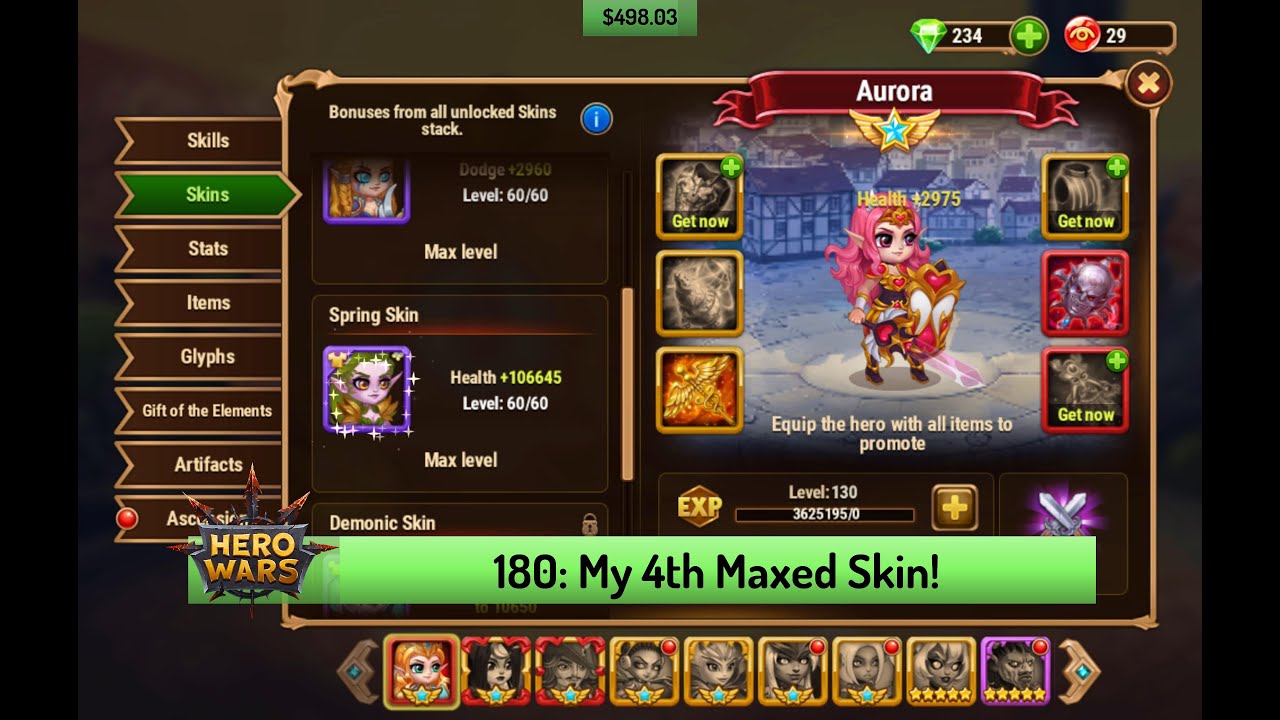 How important is health skins in hero wars