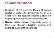 Health grossman ageing demand effect capital human theory care 1972 substitute individuals factors cause associated biological raise away future price